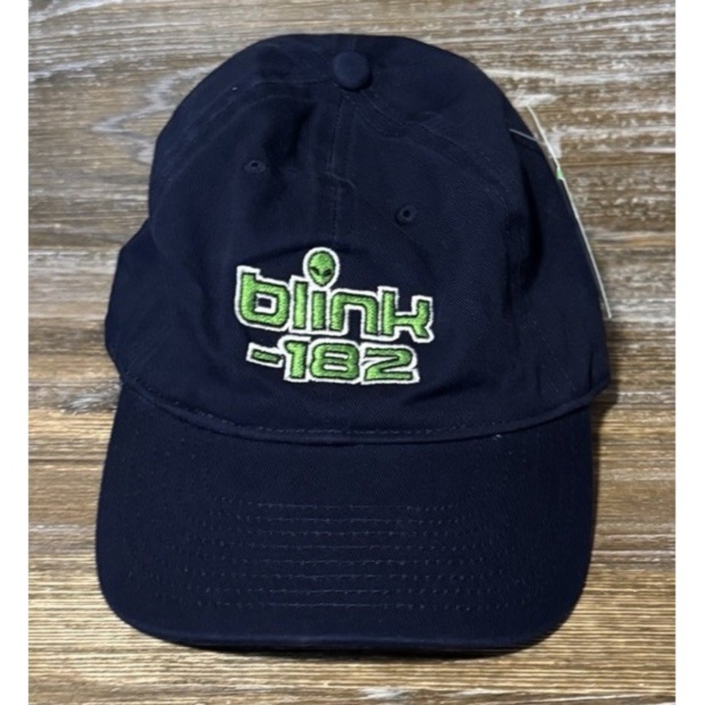 Blink 182‎ Online Ceramics Navy Alien Hat Blue Adjustable Strap Dad Hat OSFM